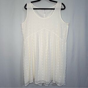 Zenana Ivory/White Sleeveless Babydoll Dress